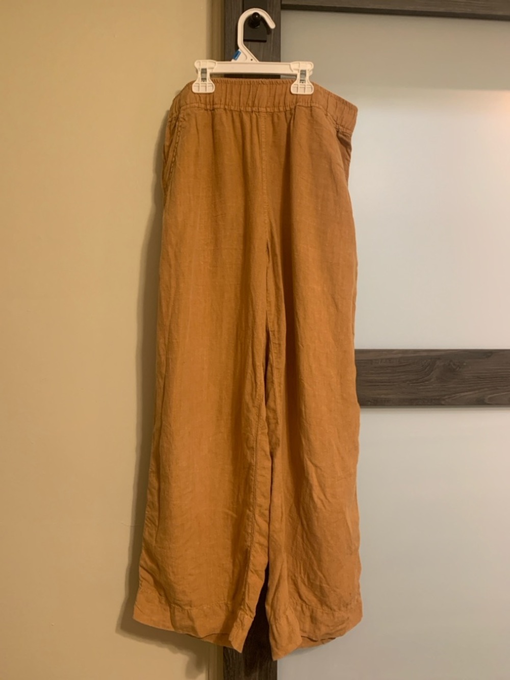 Tahari Wide Leg 100% Linen Pull On Pants